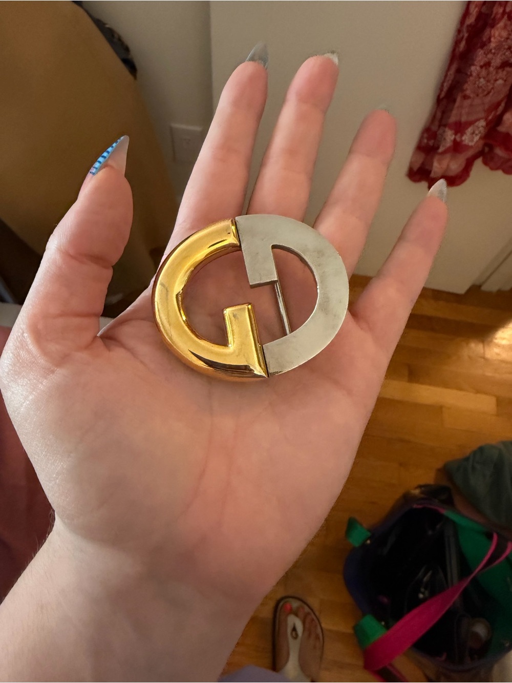Vintage Gucci two-tone belt buckle